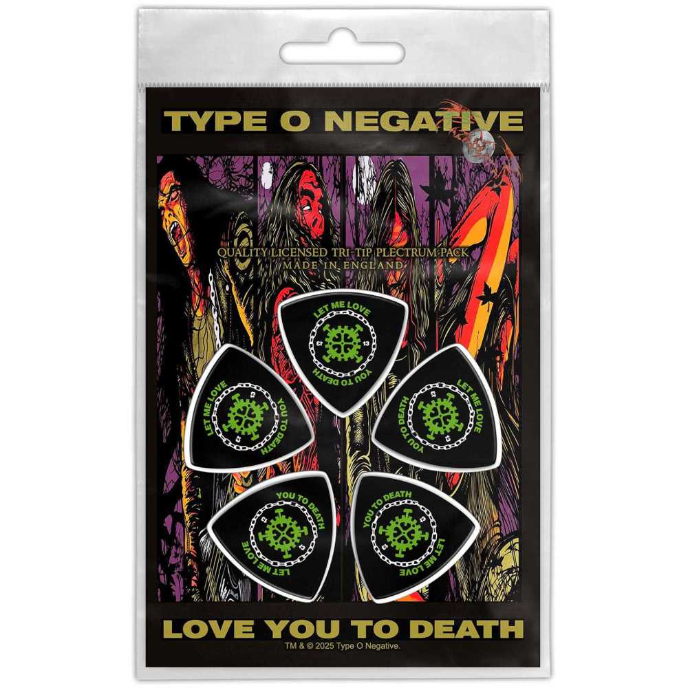 Type O Negative - Love You To Death Plectrum - Black/Green
